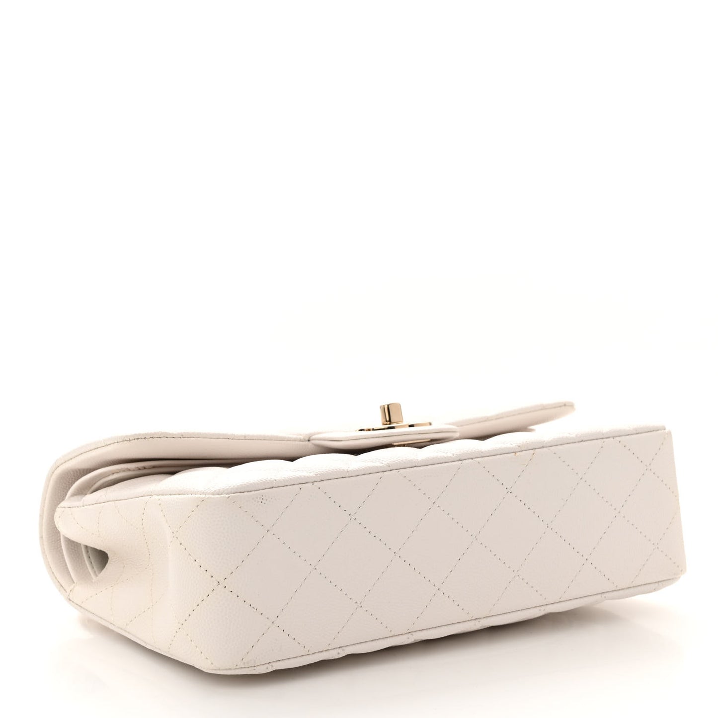 Caviar Quilted Small Double Flap White