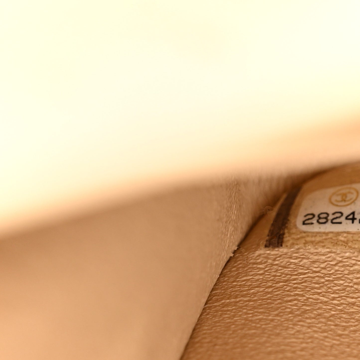 Lambskin Quilted Medium Double Flap Beige