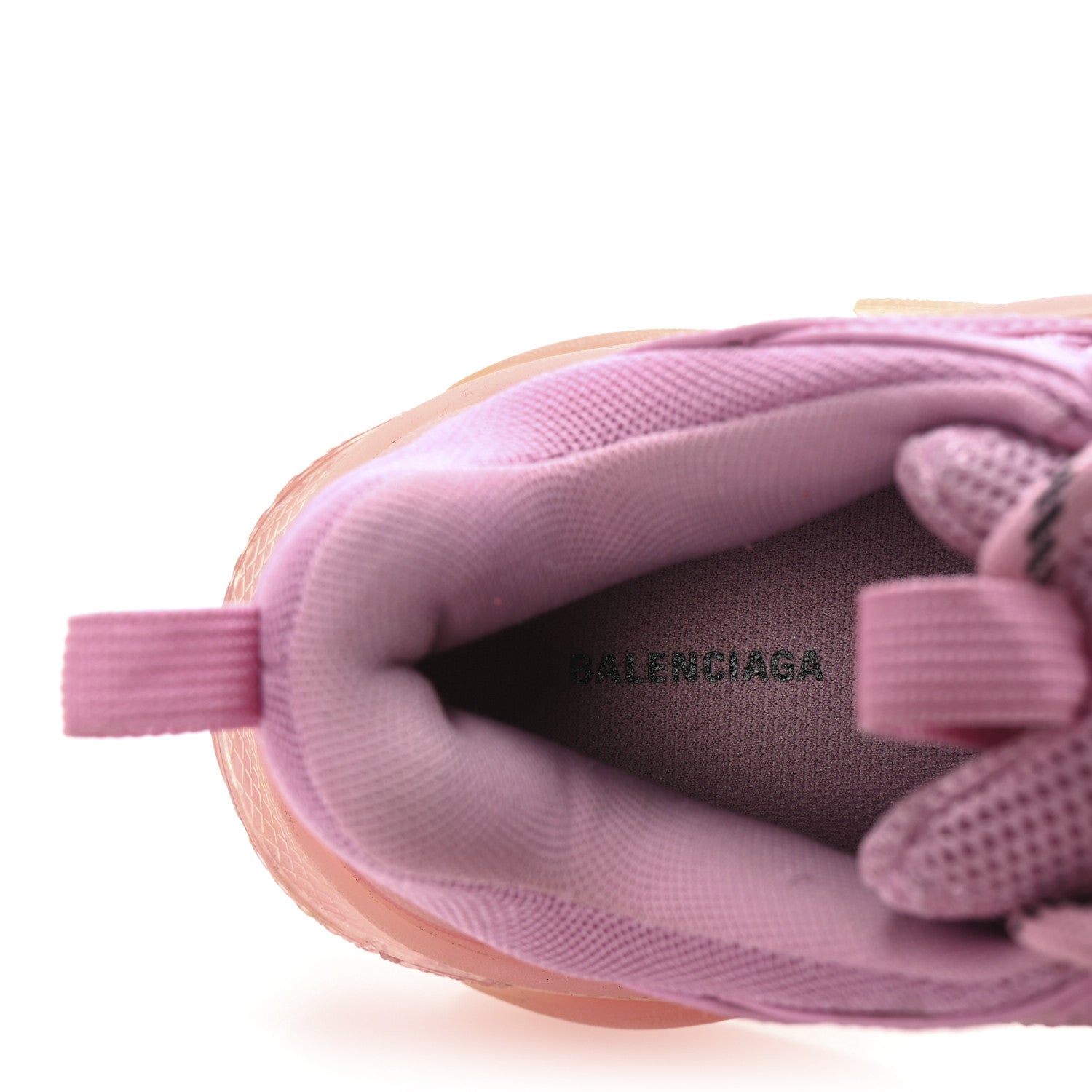 Balenciaga Fabric Mesh Clear Sole Womens Triple S Sneakers 38 Pink 8 of 10