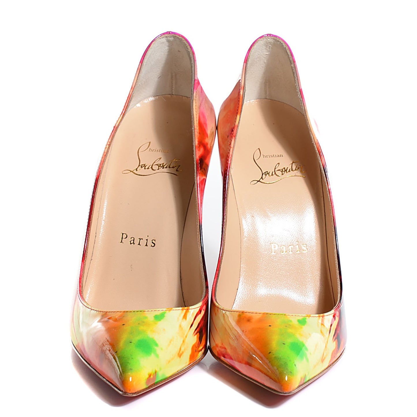 CHRISTIAN LOUBOUTIN Patent So Kate Tie and Dye 120 Pumps 35.5 Multicolor