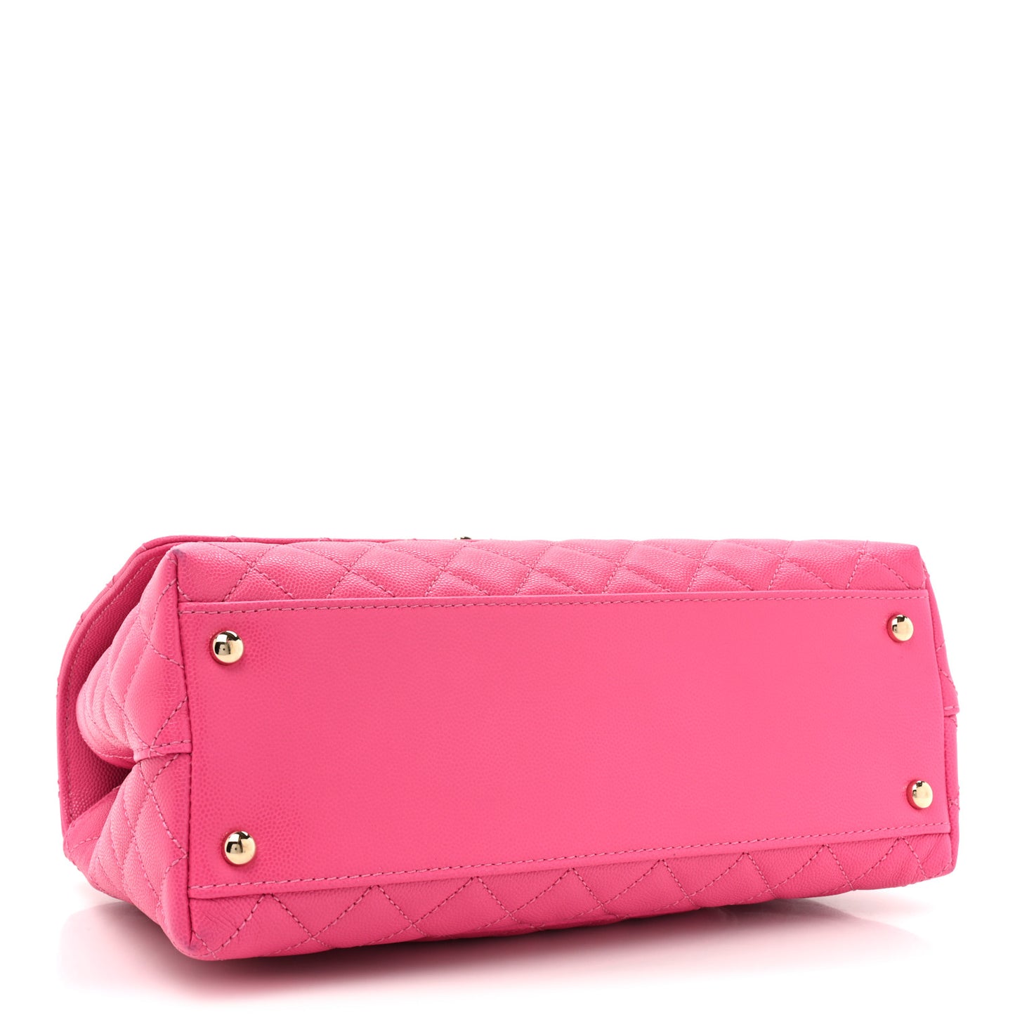 Caviar Quilted Small Coco Handle Flap Dark Pink