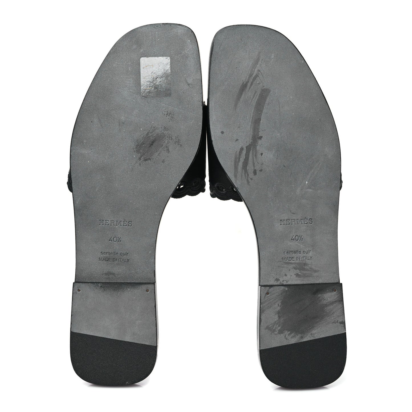 Calfskin Chaine d'Ancre Gaelle Sandals 40.5 Black