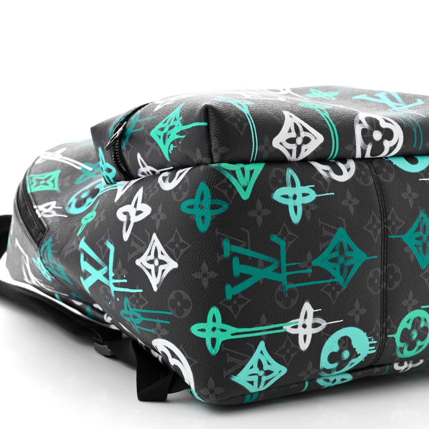 Monogram Eclipse LV Graffiti Discovery Backpack Green Lights