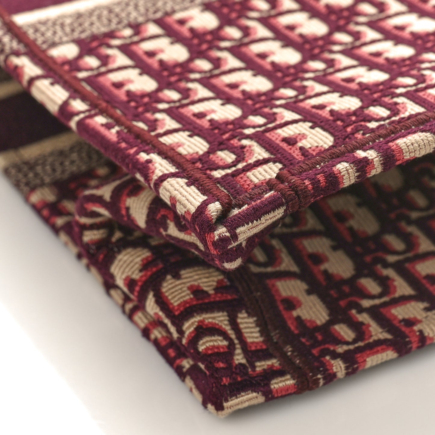 Oblique Large Book Tote Burgundy Multicolor