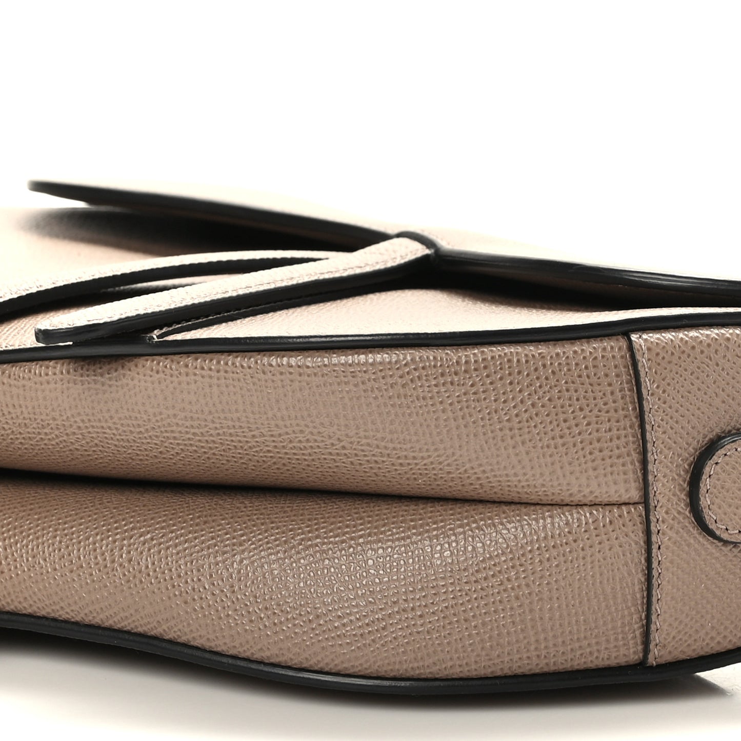 Grained Calfskin Saddle Bag Warm Taupe