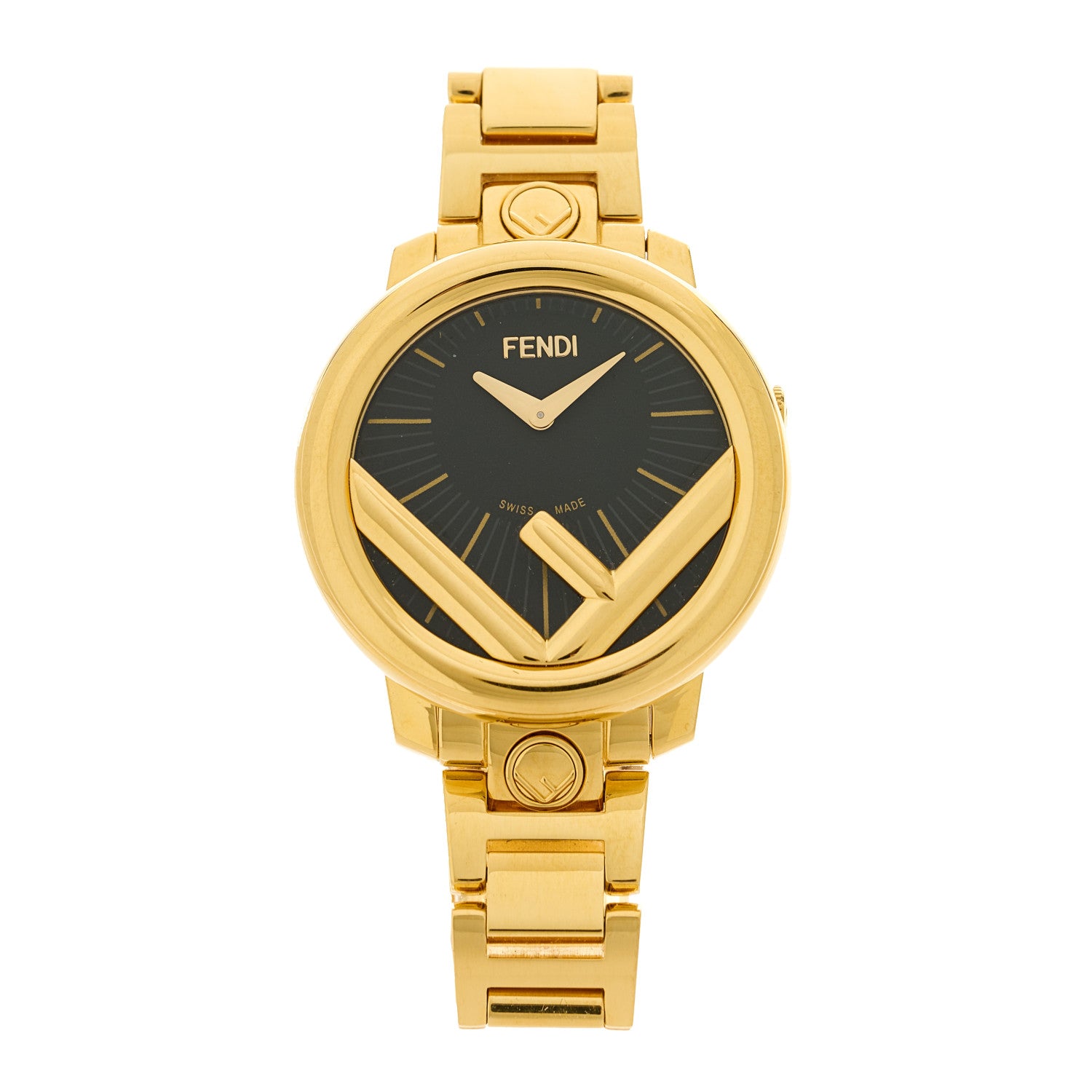 Fendi Stainless Steel 28mm Run Away Quartz Watch Gold 1857988