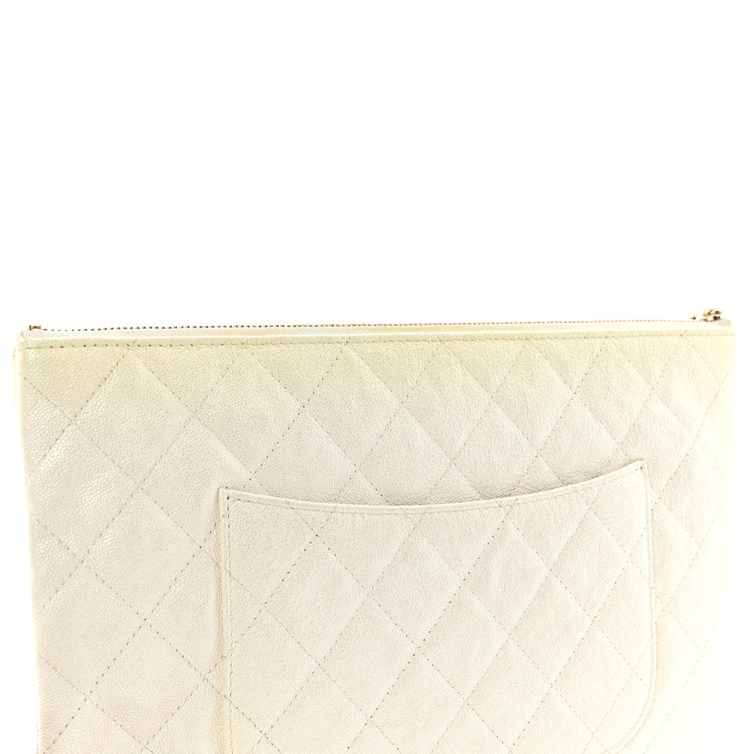 Chanel Iridescent Caviar Medium Night by the C Pouch Clutch White 12 of 14