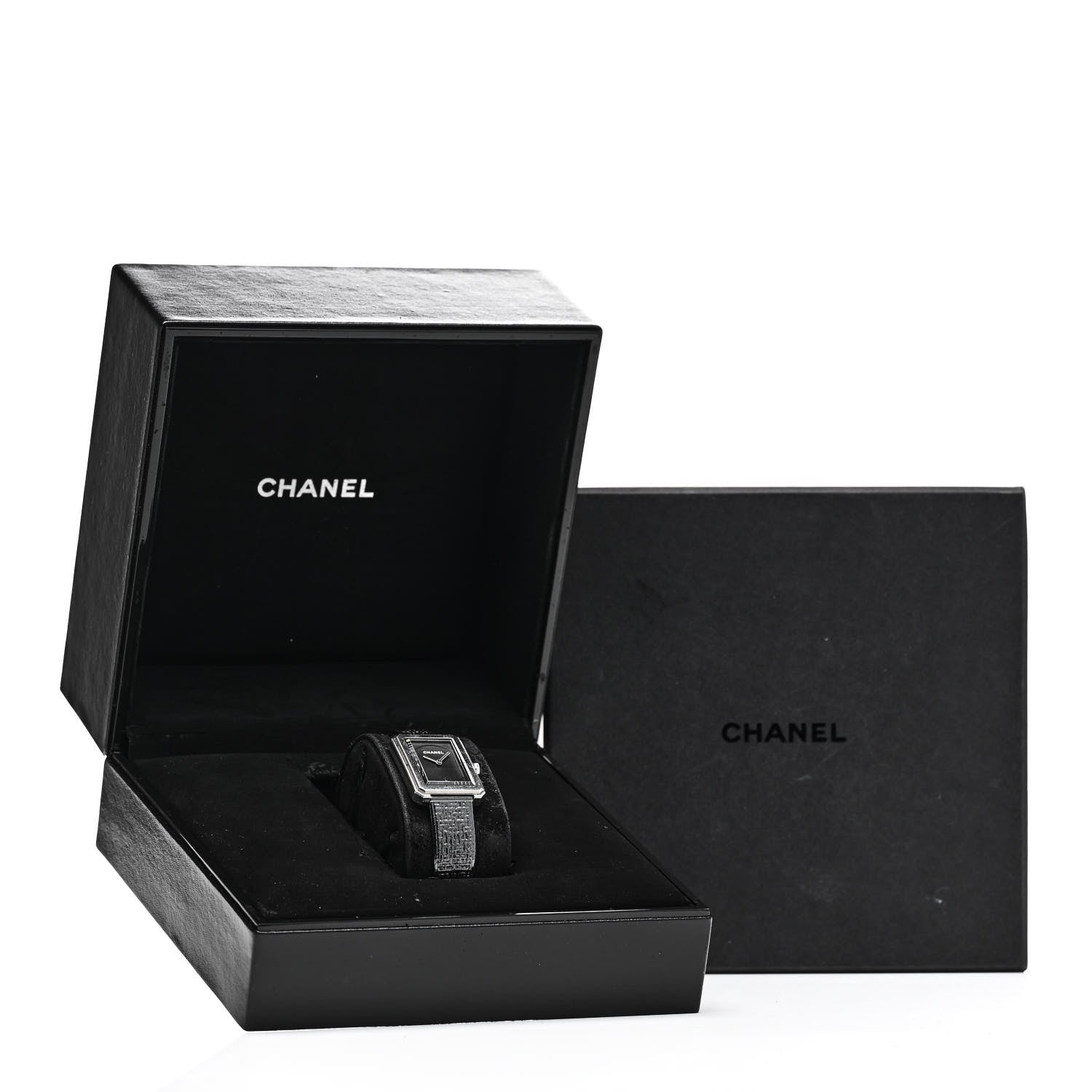 Chanel Stainless Steel Calfskin 21mm Boy-Friend Tweed Quartz Watch Black 5 of 5