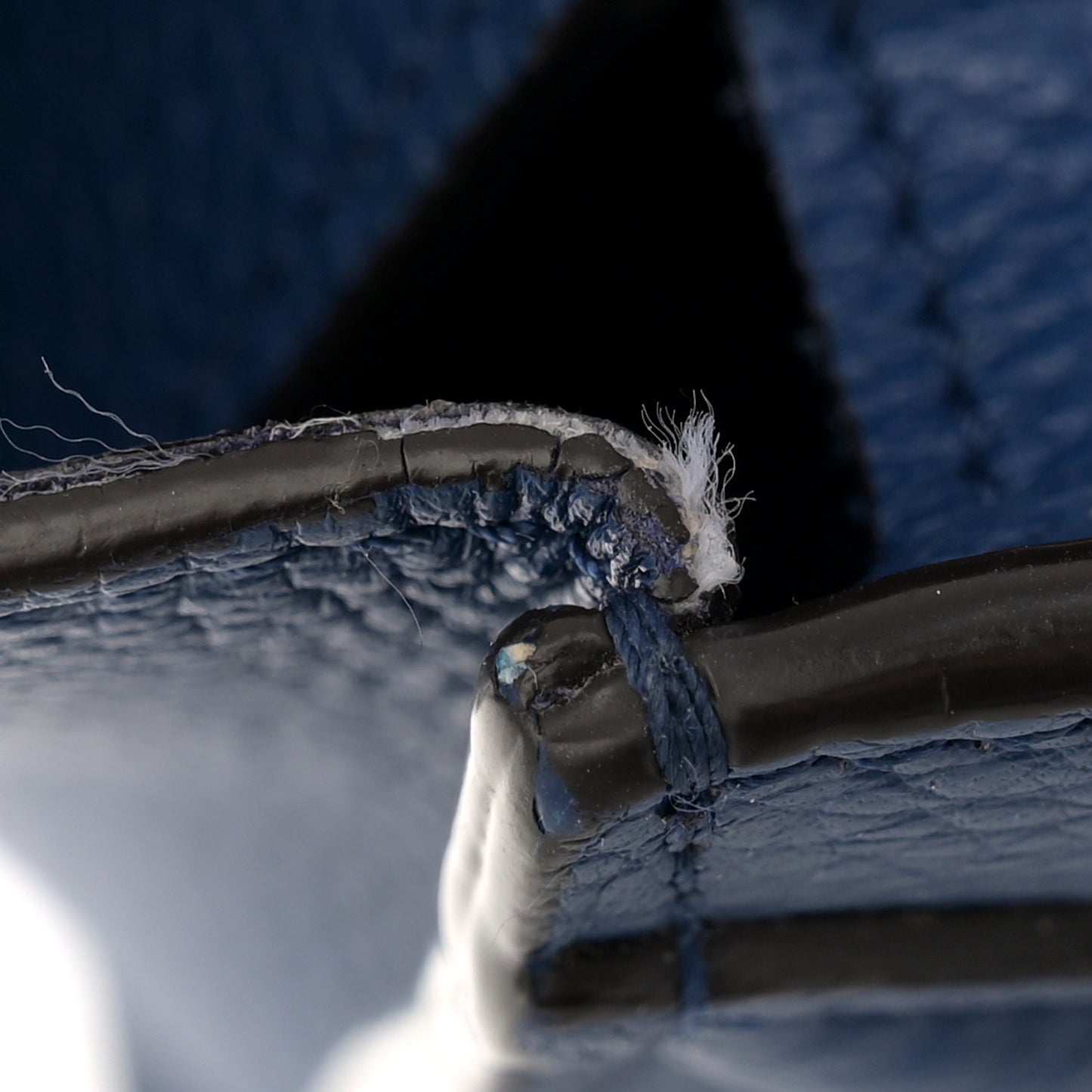 Drummed Calfskin Nano Luggage Indigo