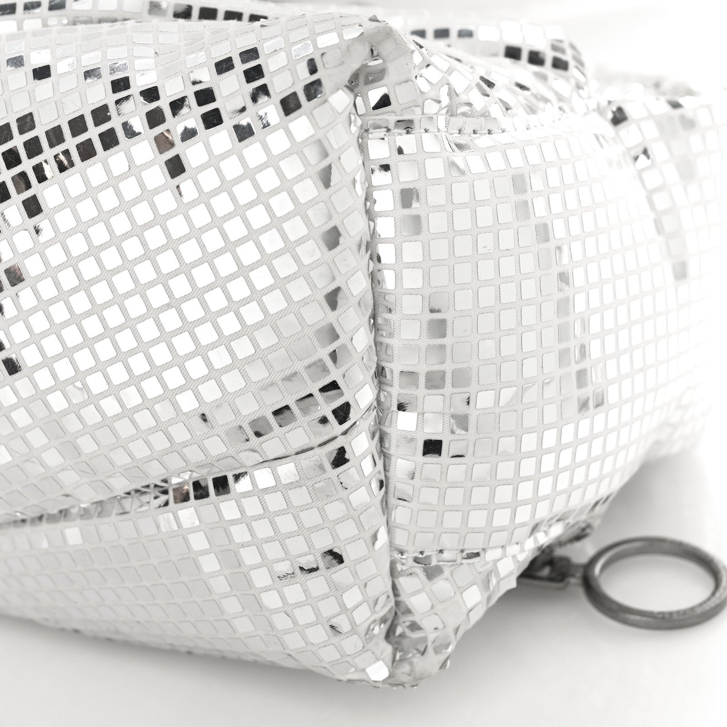 Puffy Disco Pump Pouch Crossbody Bag Silver