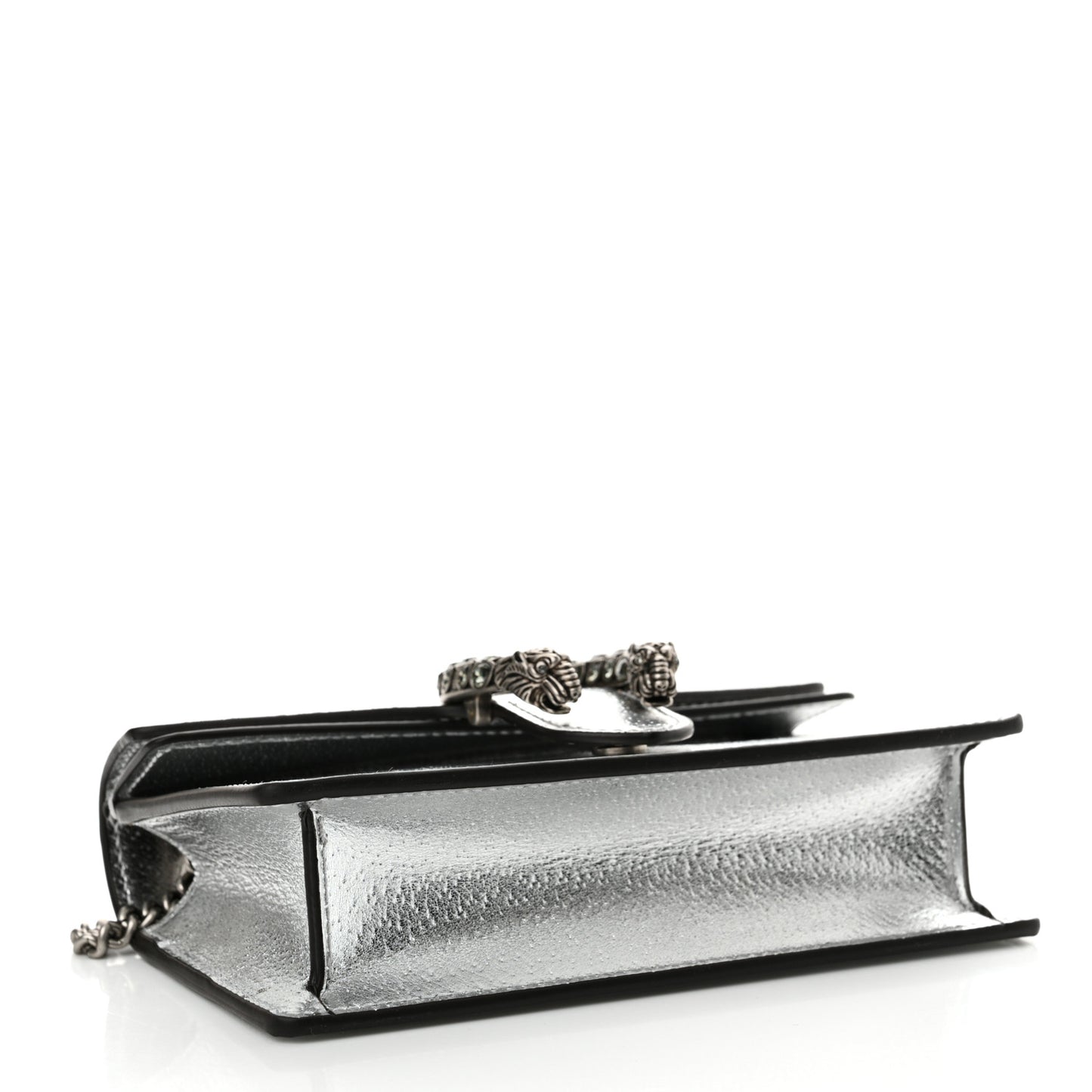Metallic Calfskin Super Mini Dionysus Shoulder Bag Silver