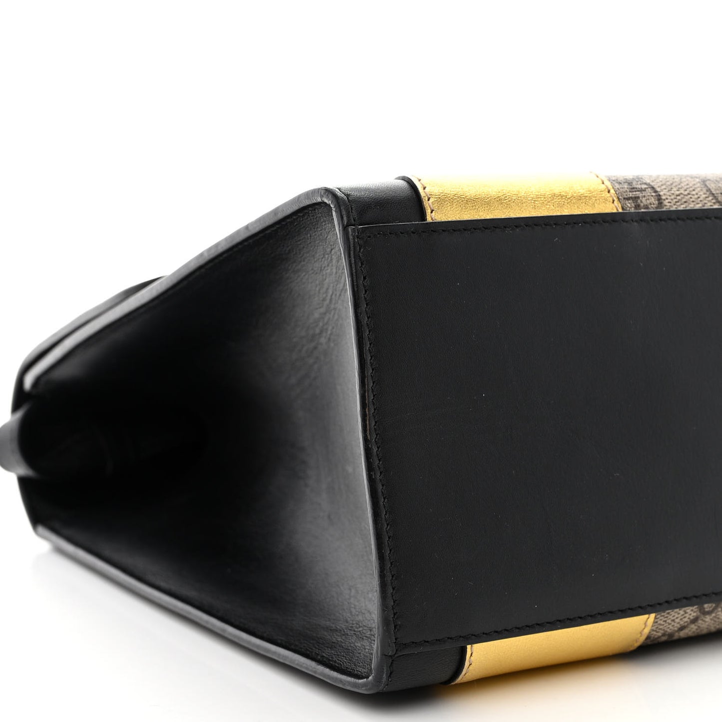 Nappa GG Supreme Monogram Medium Osiride Top Handle Bag Black Oro Vecchio Beige Ebony