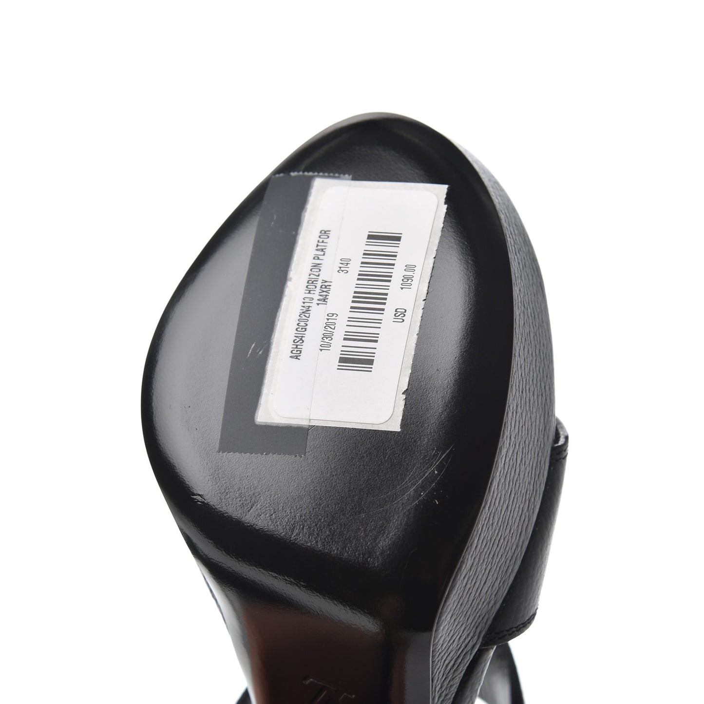 Grained Calfskin Horizon Platform Sandals 41 Black