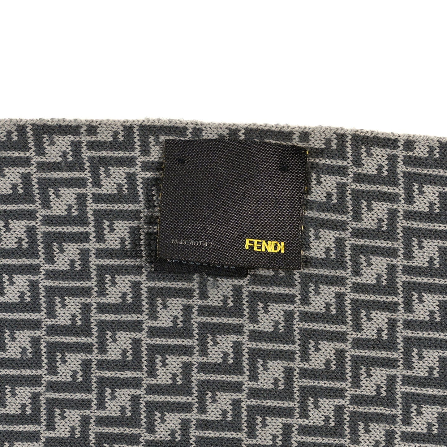 Wool FF Scarf White Grey