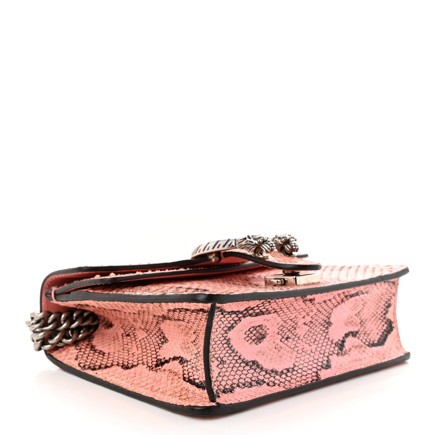 Snakeskin Enamel Mini Dionysus Shoulder Bag Pastel Pink