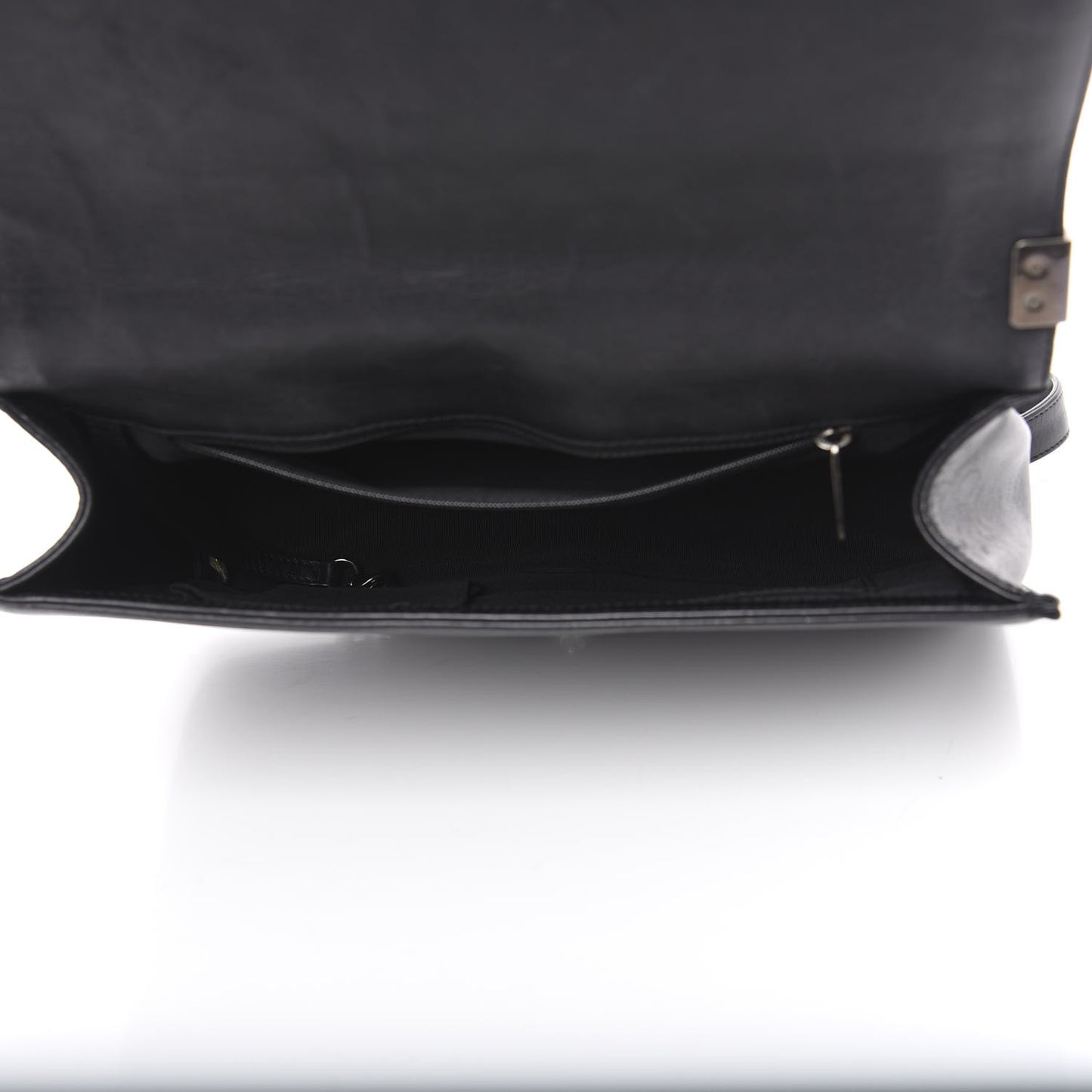 Lambskin Quilted Large Boy Flap Black