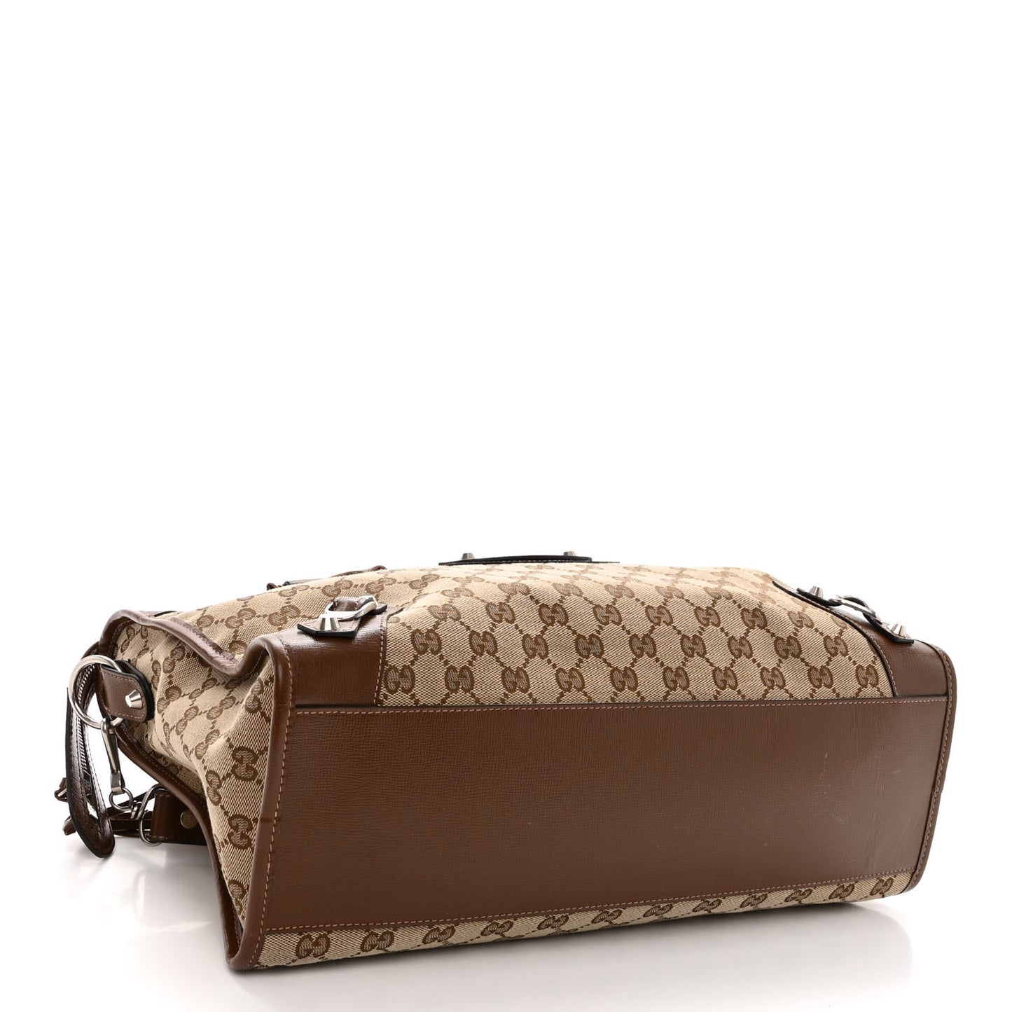 X GUCCI GG Monogram Azalea Calfskin Neo Classic Silver Hardware Medium City Beige Ebony Brown Sugar