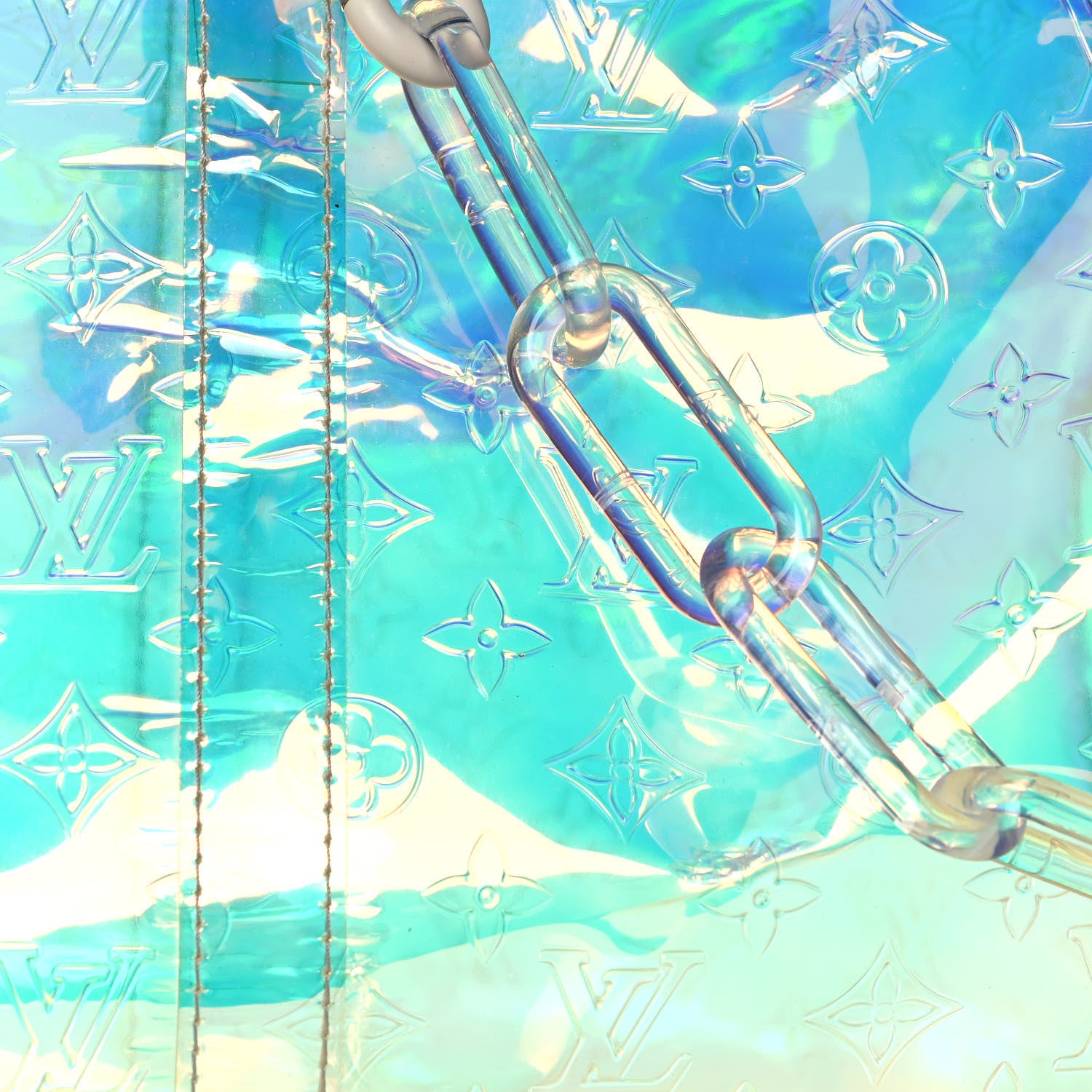 Louis Vuitton PVC Monogram Keepall Bandouliere 50 Iridescent Prism 7 of 13
