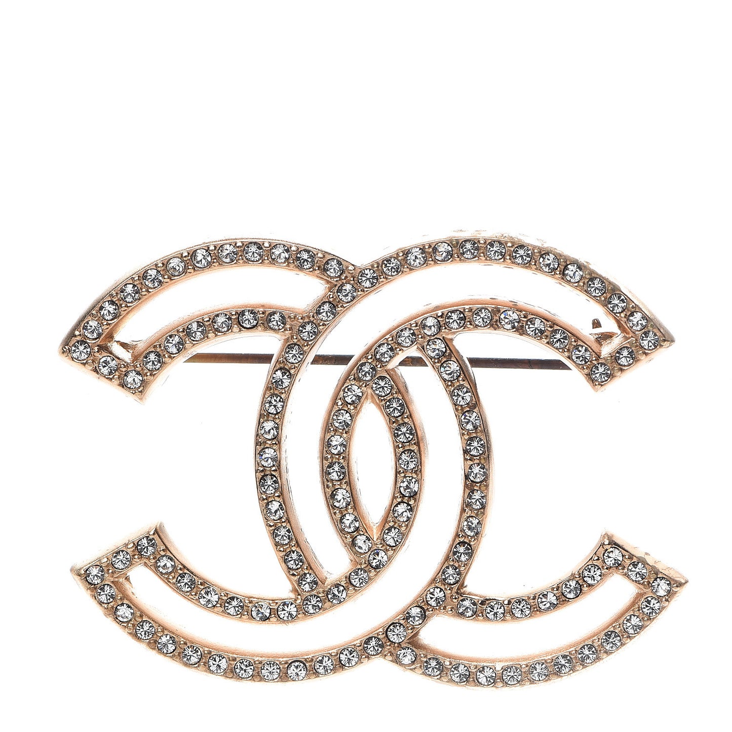 Crystal CC Brooch Light Gold