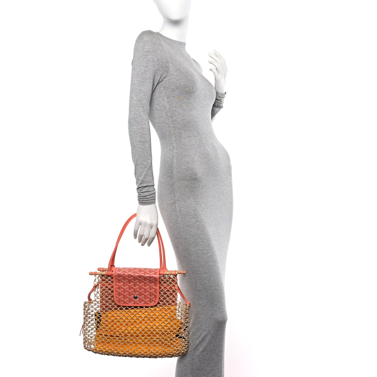 Goyardine Net Aligre Tote Coral