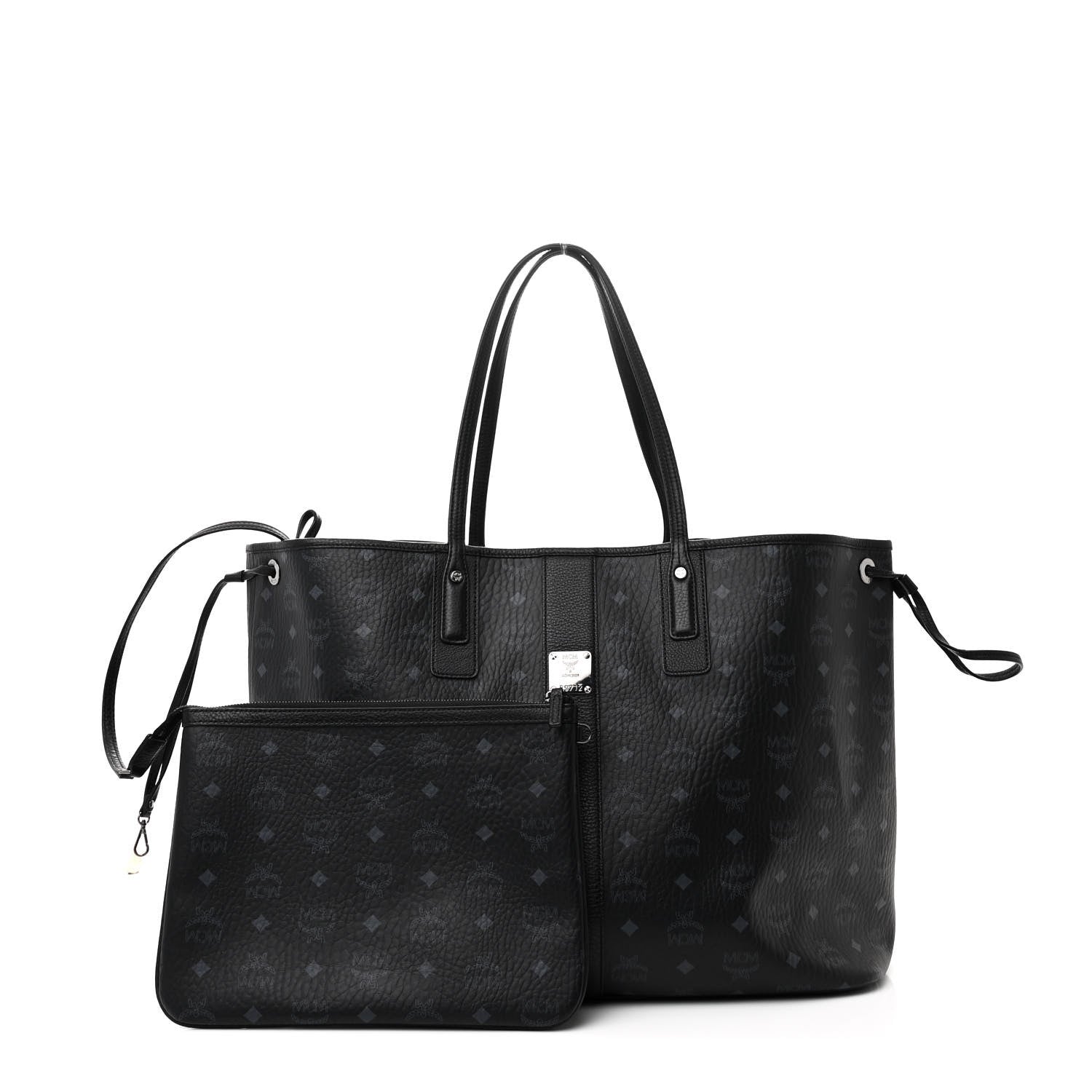 MCM Visetos Large Liz Reversible Shopper Tote Black 3 of 11