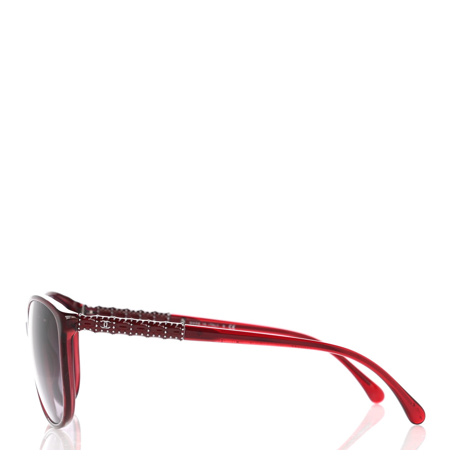 Acetate Studded Cat Eye Sunglasses 5207 Red