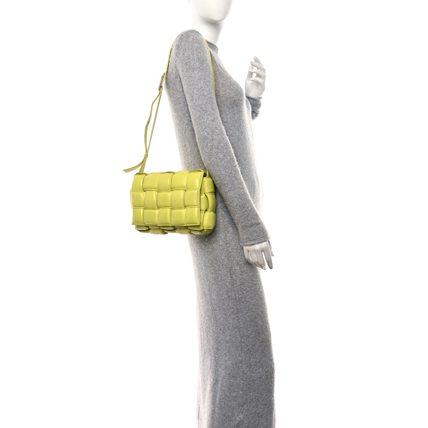 Nappa Maxi Intrecciato Padded Cassette Crossbody Bag Seagrass