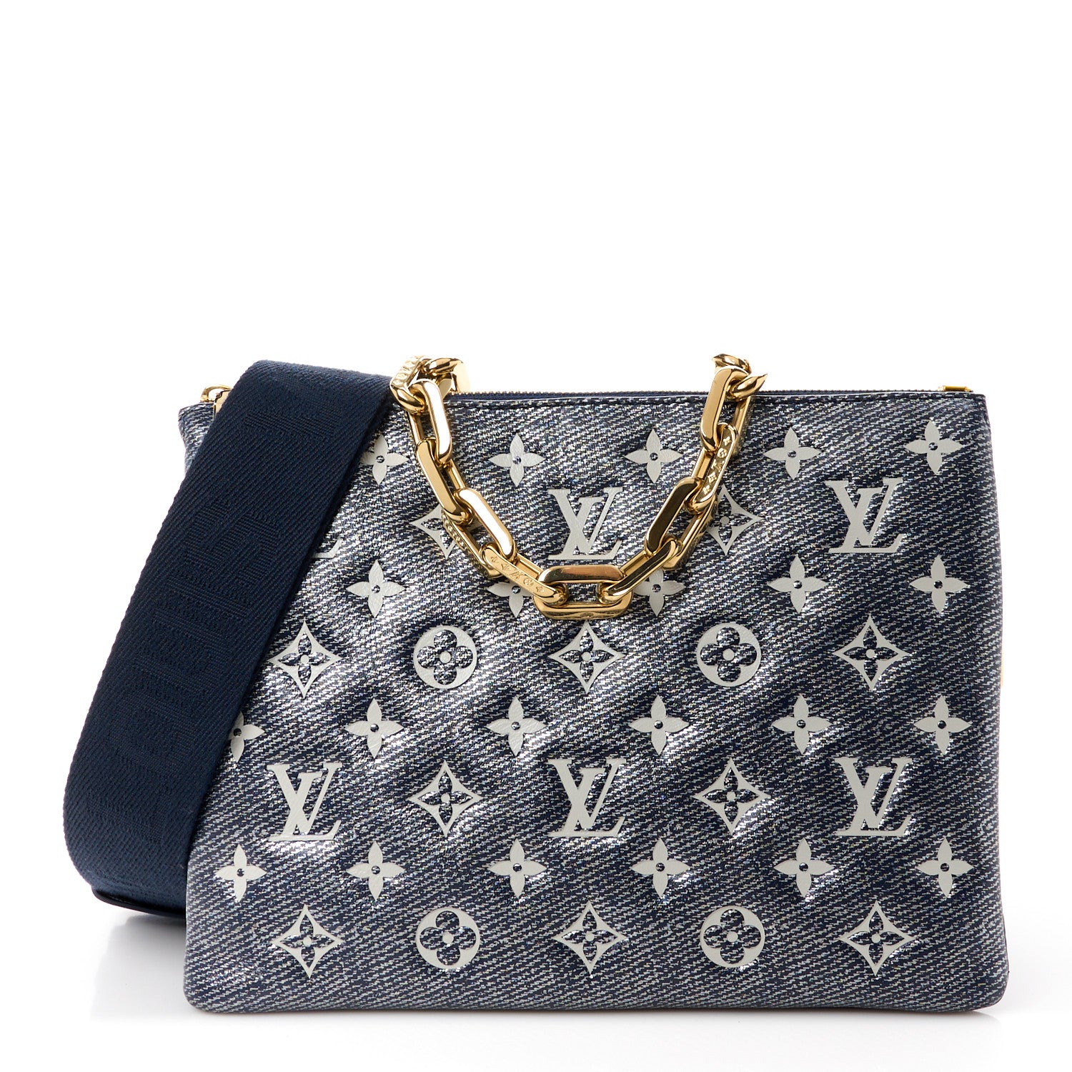 Louis Vuitton Lambskin Printed Monoglam Coussin PM Blue 1 of 12