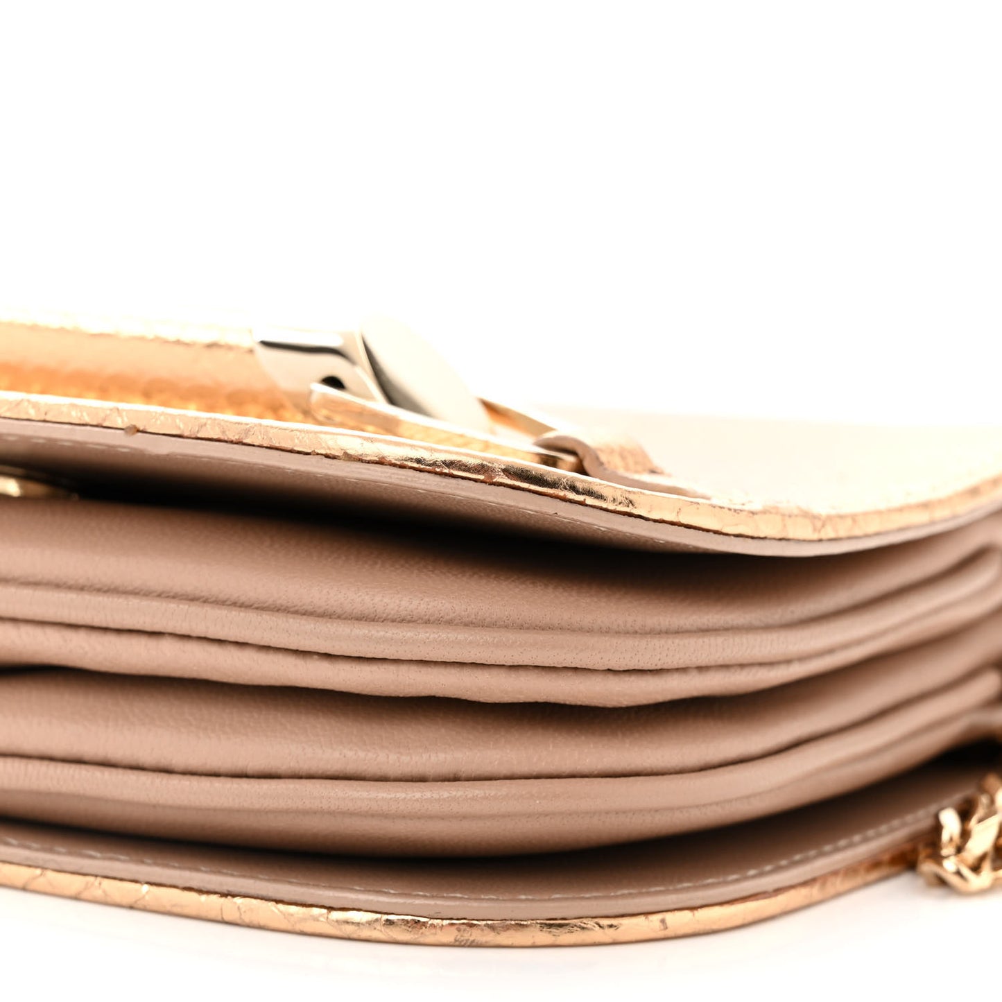 Metallic Elaphe Zadie Crossbody Bag Gold