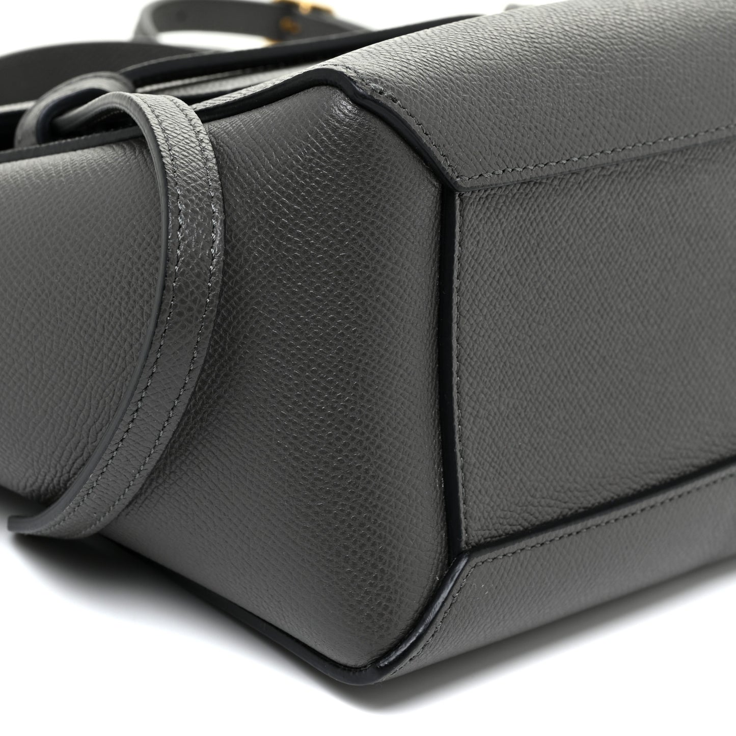 Baby Grained Calfskin Micro Belt Bag Grey