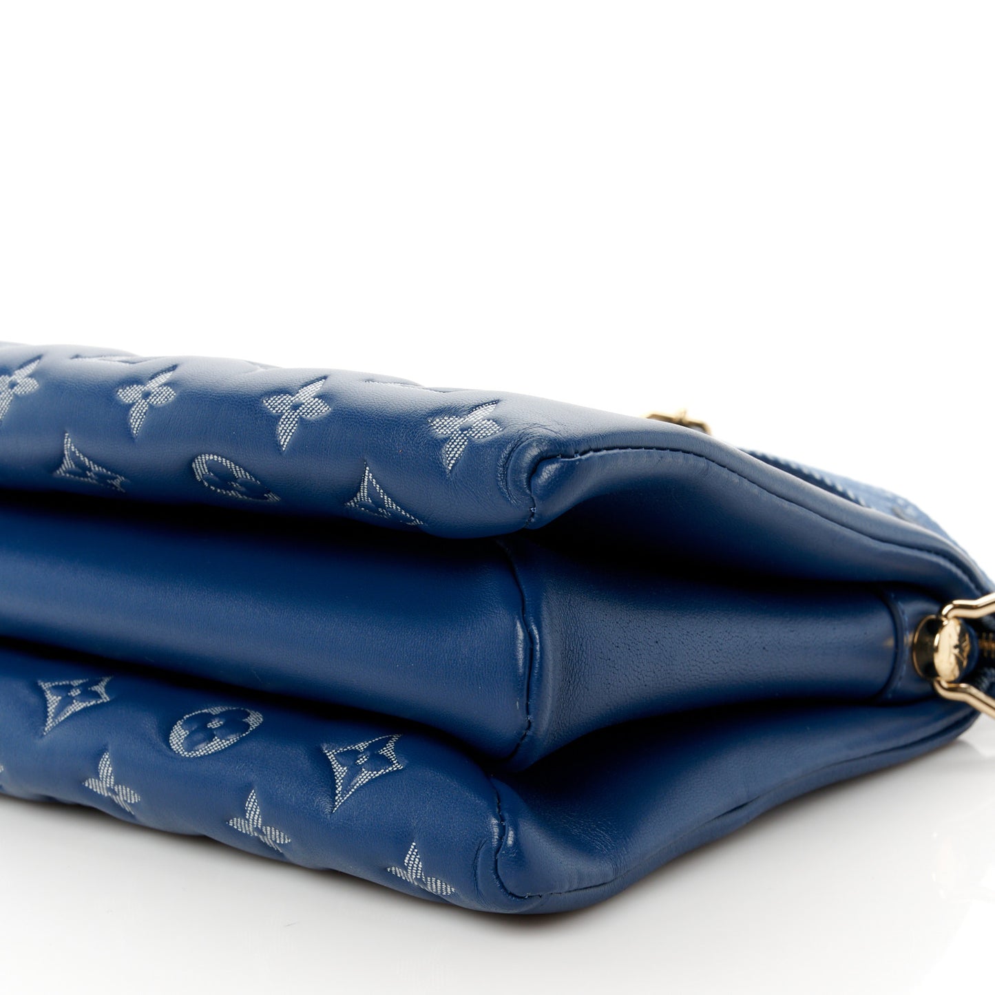 Lambskin Embossed Monogram Coussin PM Denim Blue