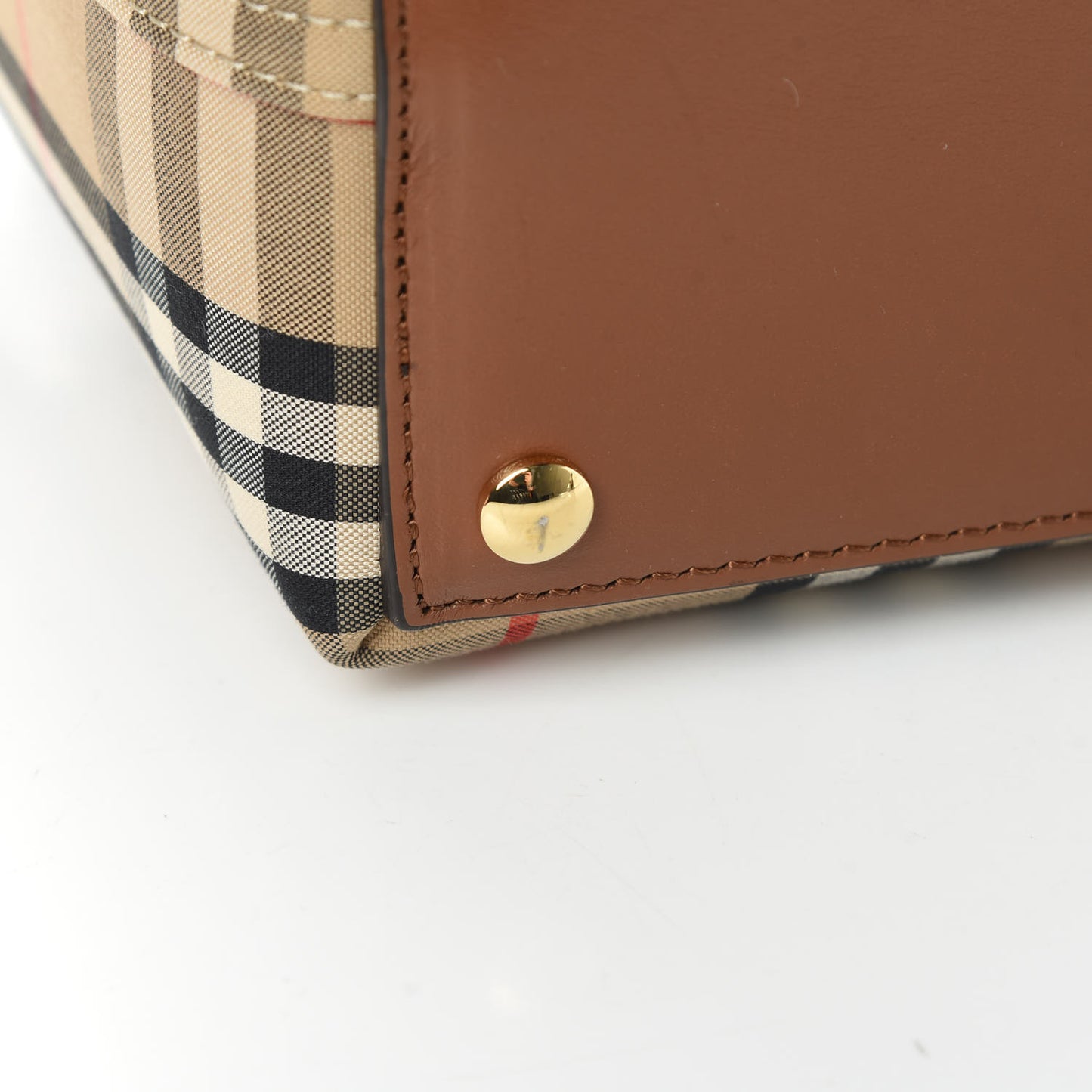 Calfskin Vintage Check Triple Stud Mini Belt Bag Archive Beige