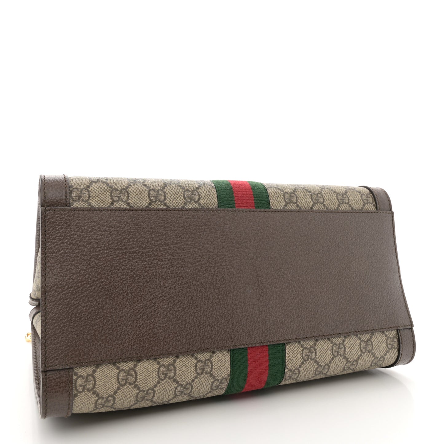 GG Supreme Monogram Web Medium Ophidia Tote Bag Brown