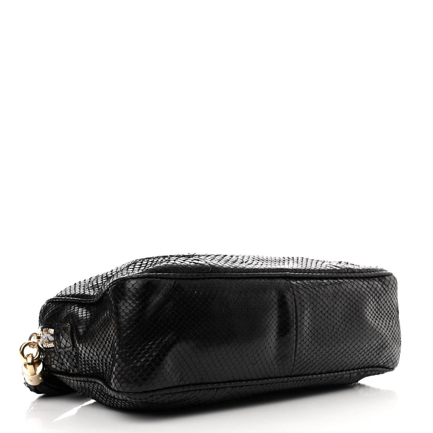 Snakeskin Small Soho Bowler Black