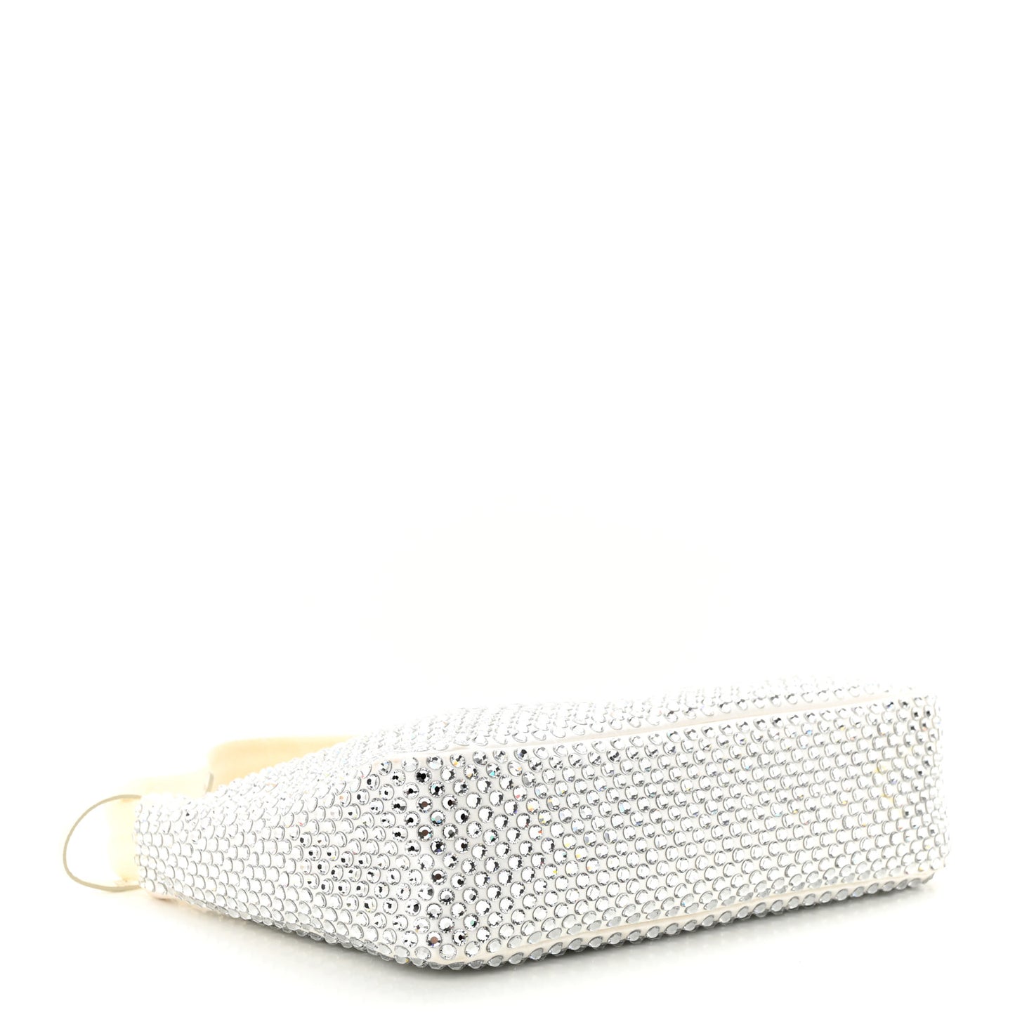 Satin Crystal Mini Re-Edition 2000 Bag White