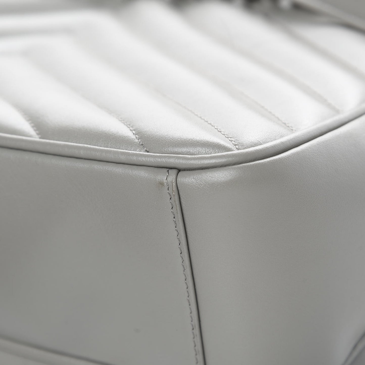 Calfskin Y Quilted Monogram Loulou Shoulder Bag Pearl Grey