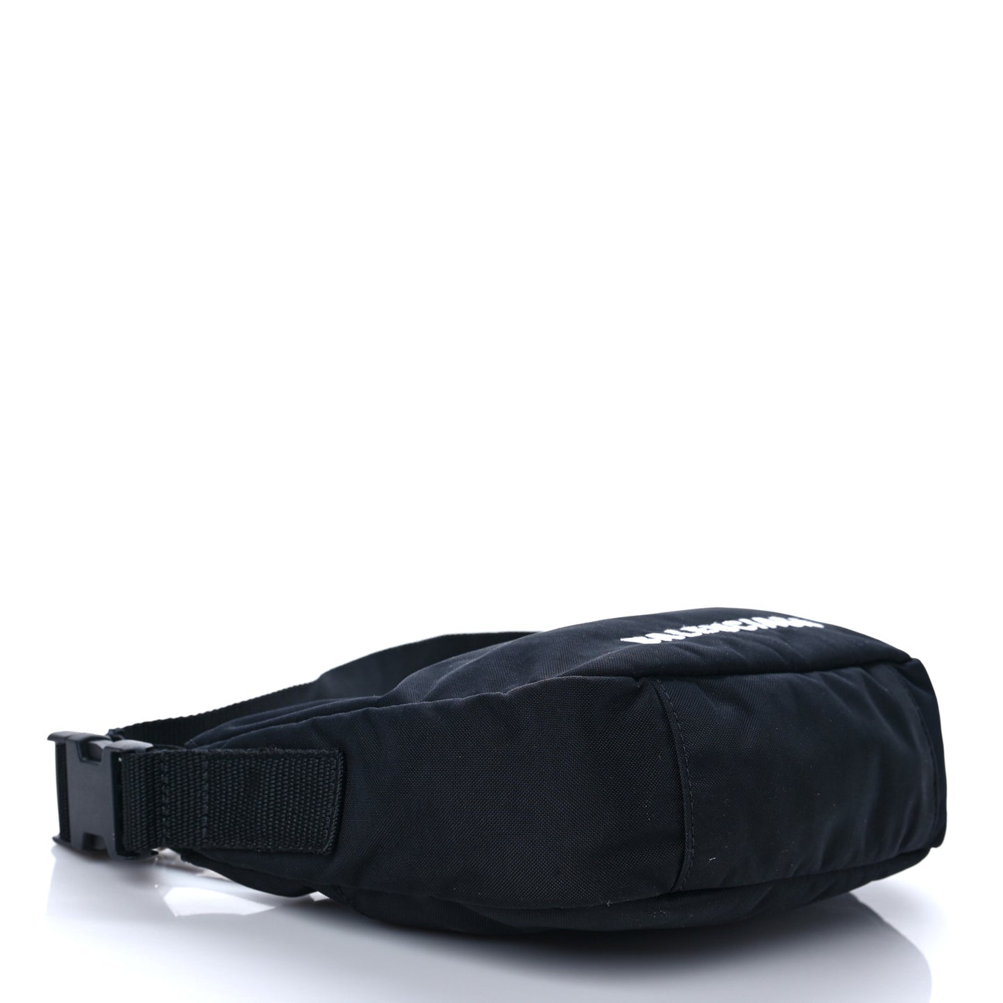 Recycled Sport Nylon Logo Embroidered Wheel Sling Bag Black White