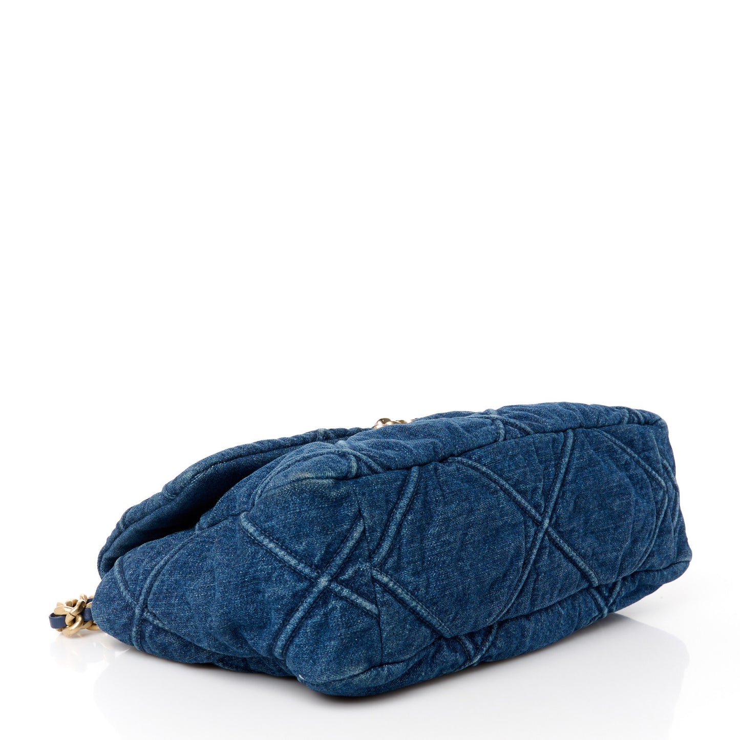 Denim Quilted Large Chanel 19 Flap Blue