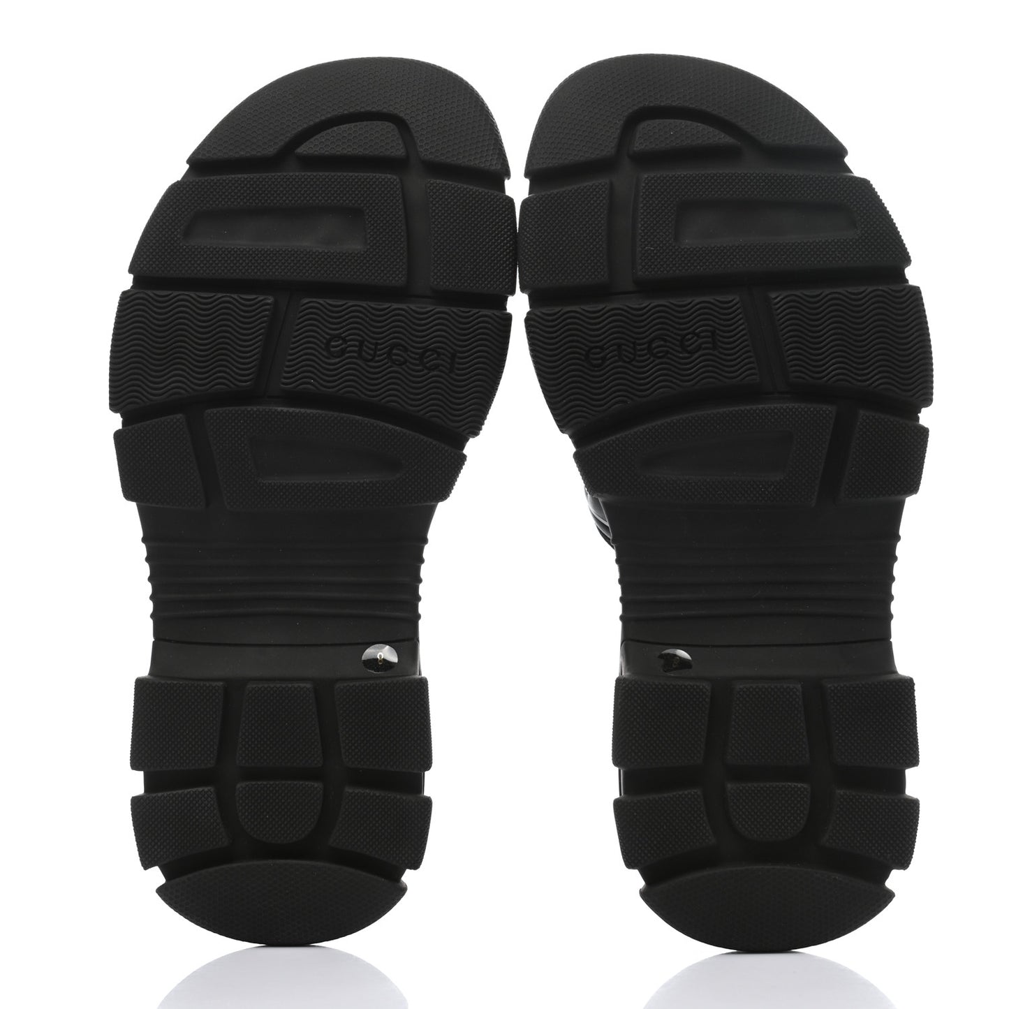 Nappa Grosgrain Logo Mens Velcro Chunky Slide Sandals 8 Black