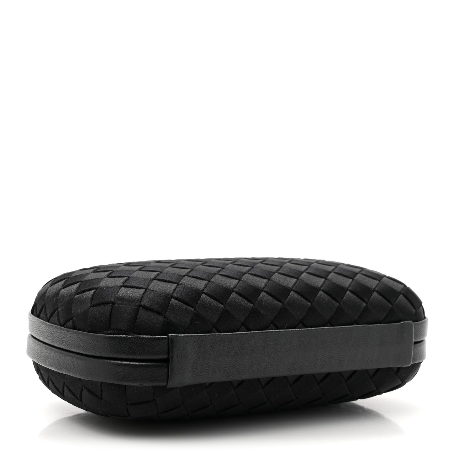 Satin Intreccio Impero Knot Clutch Black