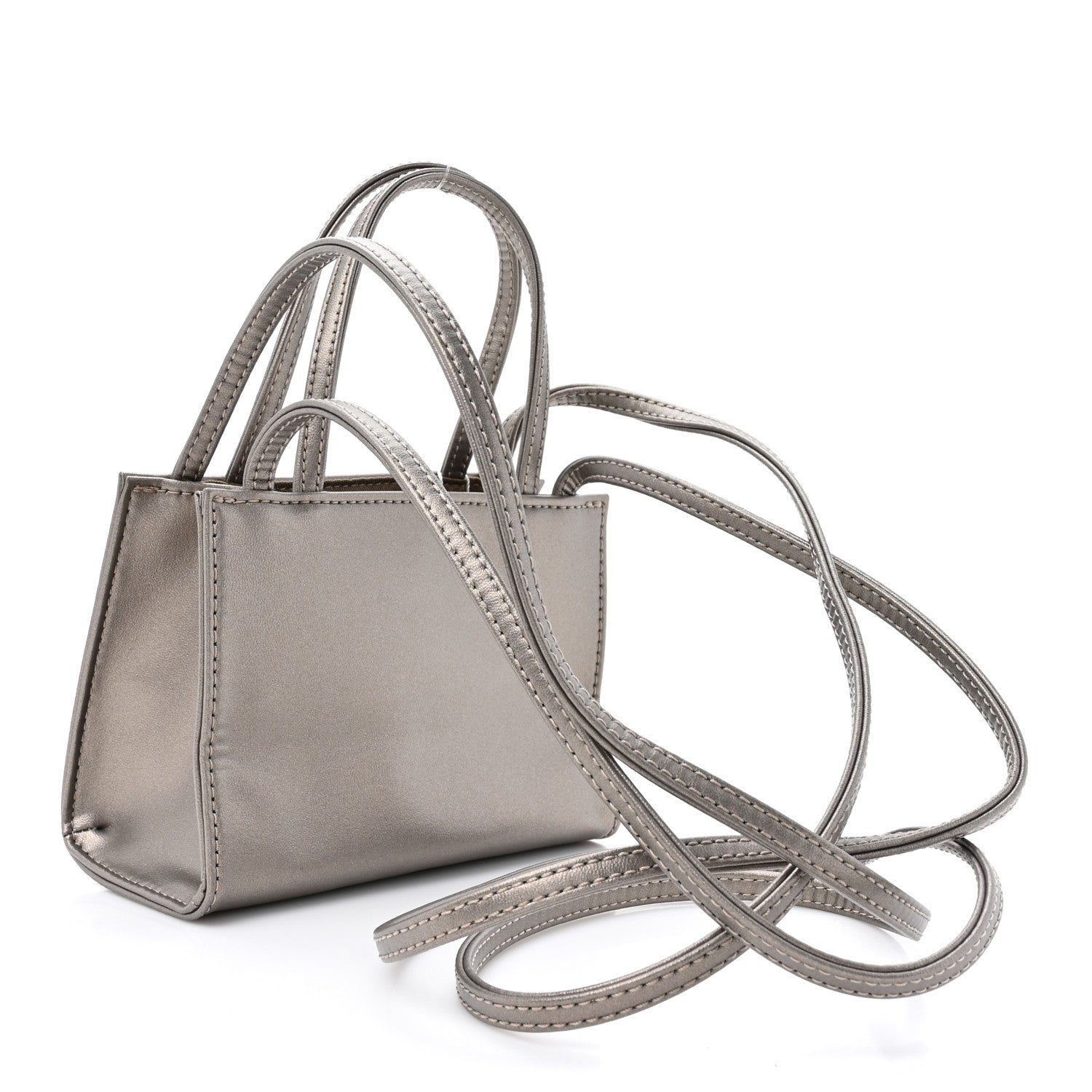 Telfar Metallic Vegan Leather Small Shopping Bag Bronze 3 of 9