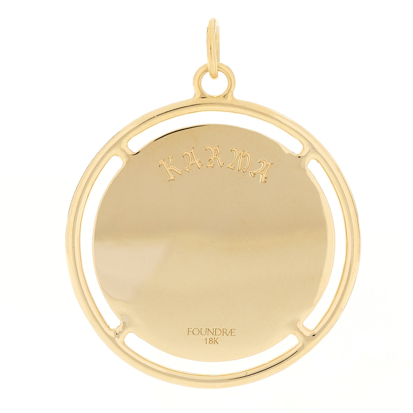 18K Yellow Gold Large Karma Medallion Pendant