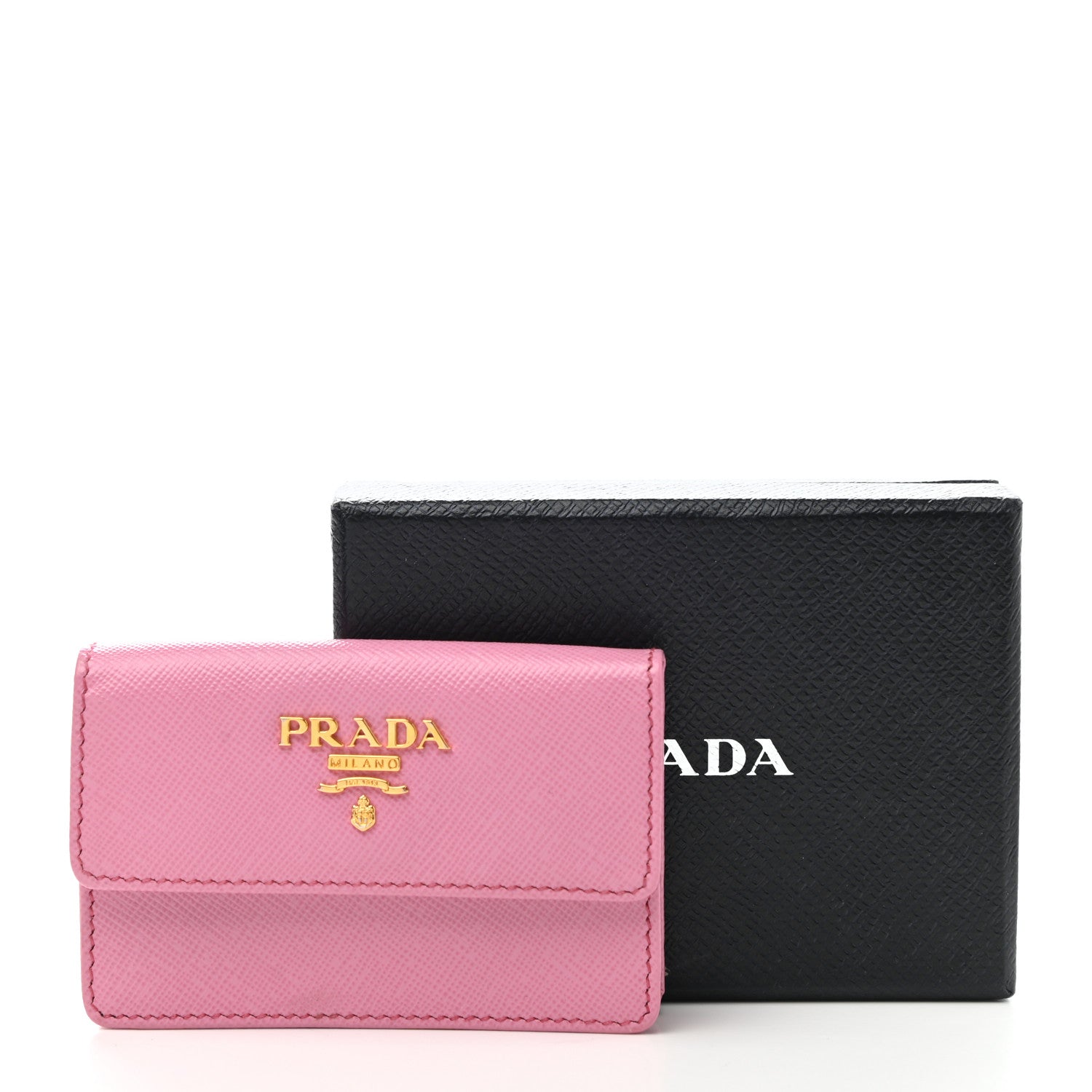 Prada Saffiano Metal Flap Wallet Begonia 8 of 8
