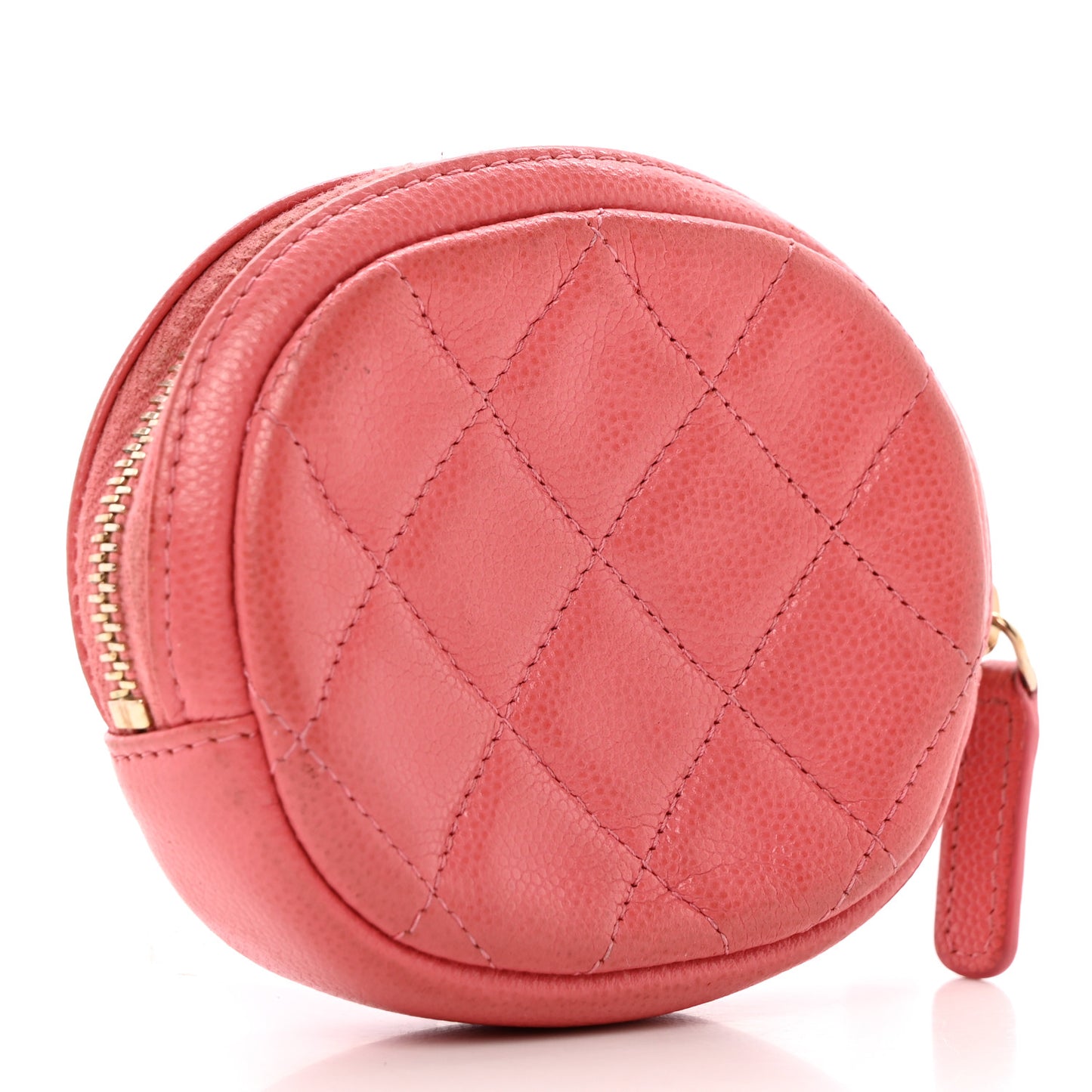 Caviar Quilted Zip Around Classic Coin Purse Pink