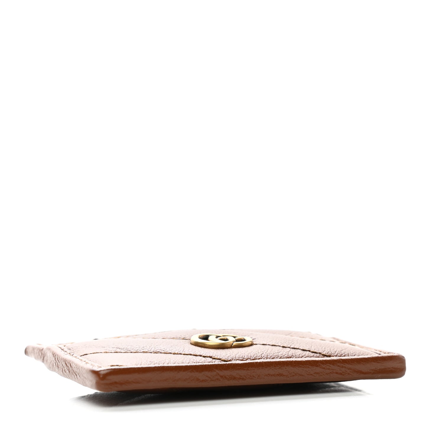Azalea Calfskin Matelasse Diagonal GG Marmont Card Holder Cuir