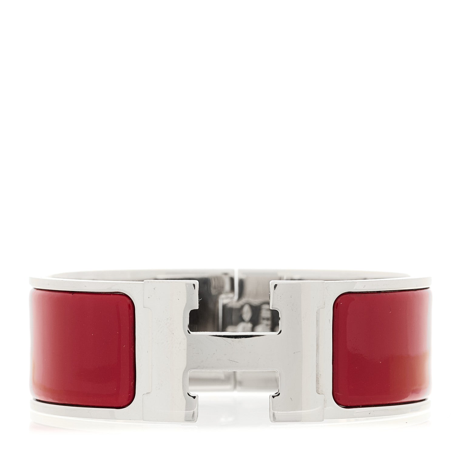 Hermes Enamel Wide Clic Clac H Bracelet GM Red 1 of 5