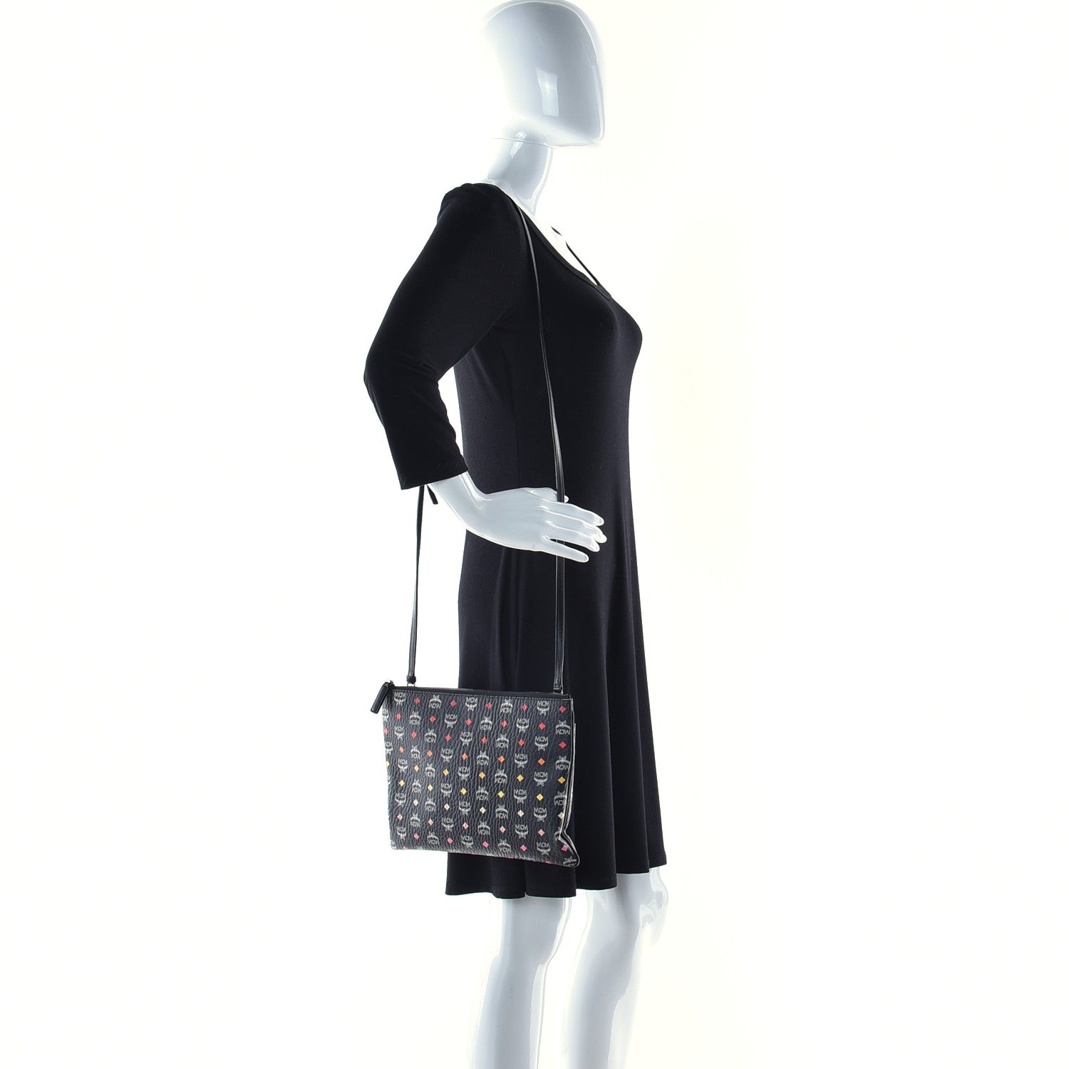 MCM Skyoptic Visetos Crossbody Pouch Spectrum Diamond Black 2 of 10