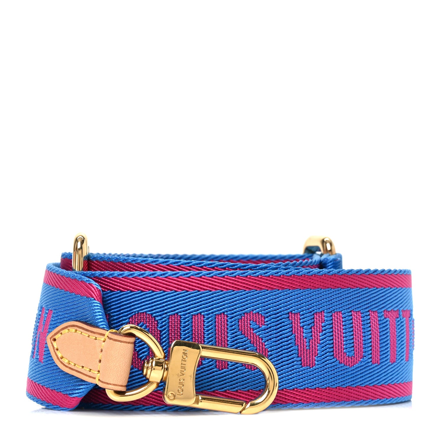 Louis Vuitton モノグラム ストラップ Louis Vuitton Nylon Bandouliere Shoulder Strap Blue Magenta
