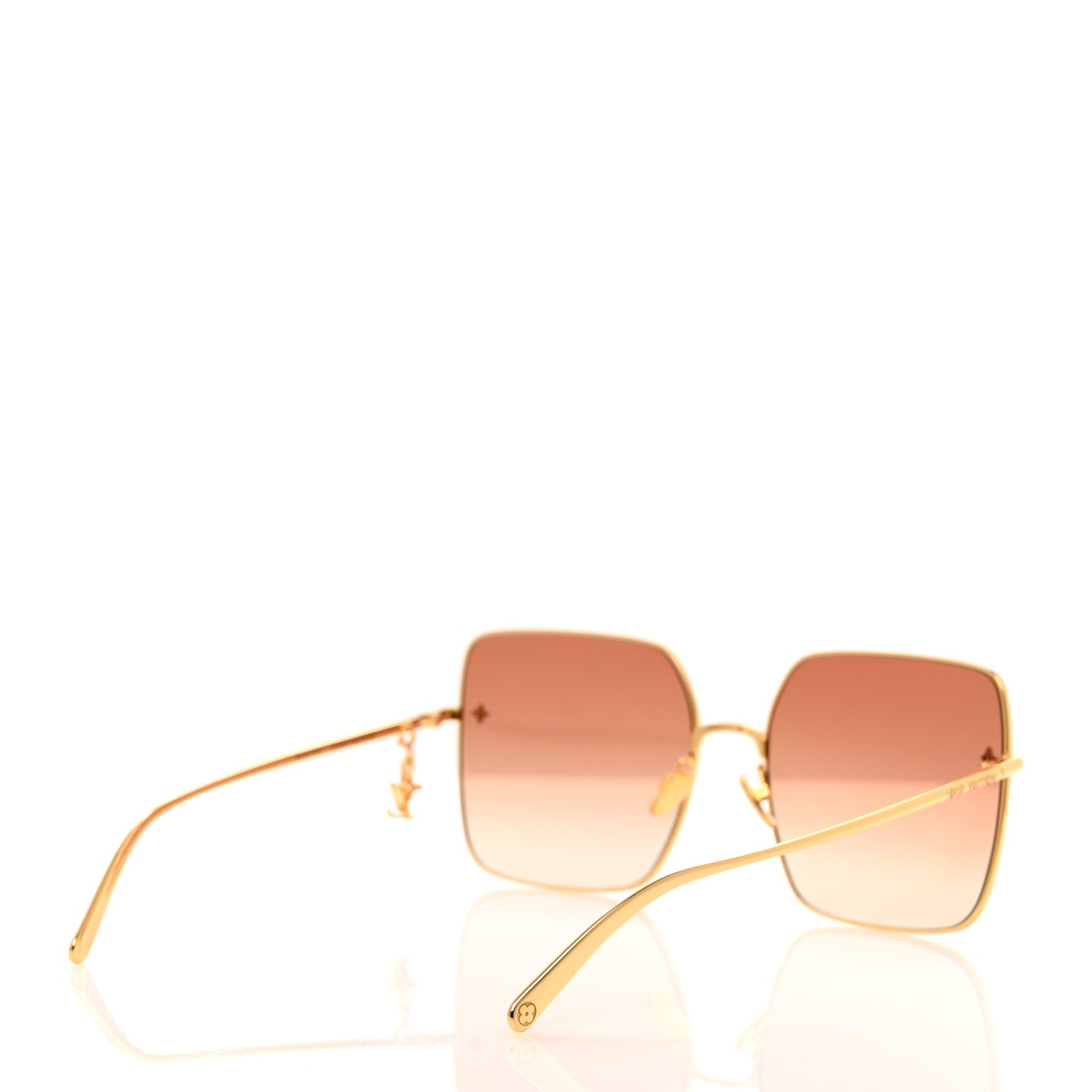 Metal LV Charm Square Sunglasses Z1719U Gold