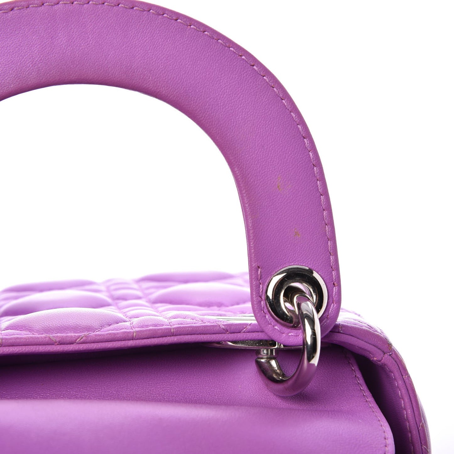 Lambskin Cannage Mini Lady Dior Purple